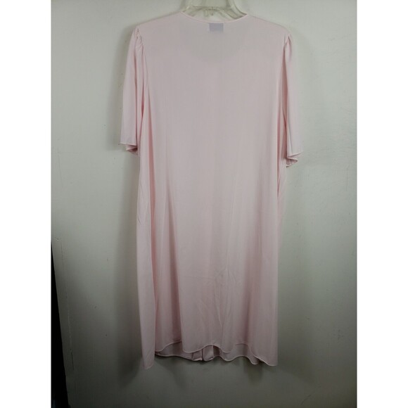 Vintage Shadowline Pink Robe Housecoat Women's Size M Button Front Nylon Short - Picture 8 of 11